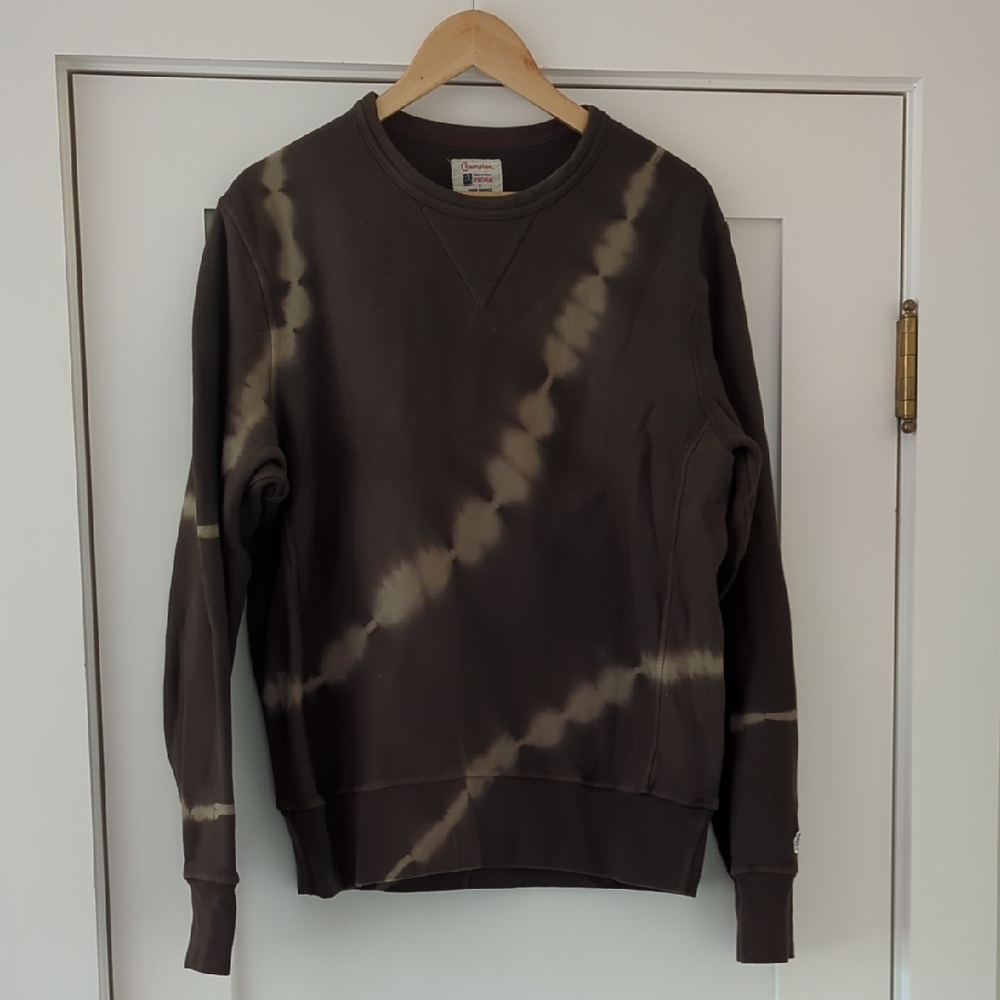 Todd Snyder Men's Tie-Dye Crewneck Sweater - Brown and Cream
